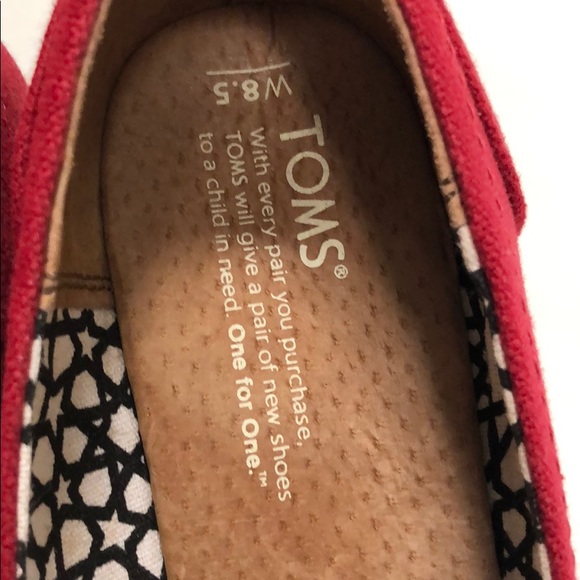 Toms - Classic Red Canvas Wedge Sandal - Picture 5 of 10